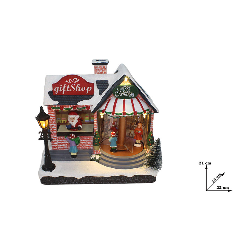 christmas collection villaggio gift shop con movimenti led e musica ean 8059529971898