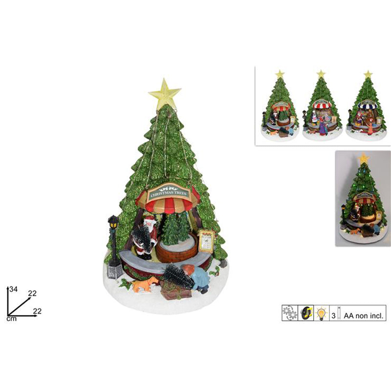 christmas giostrina albero di natale con luci e suoni ass ean 8033113899874