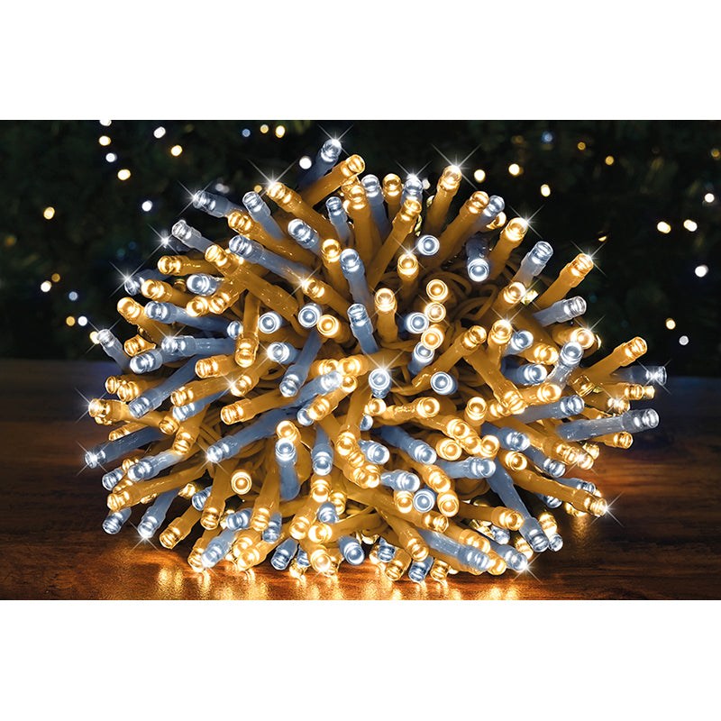 christmas luci 500led esterno 8 funzioni bianca e gialla ean 8032089570756
