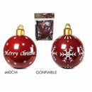 christmas palla di natale gonfiabile 60 cm rossa conf 2 pz ean 8015361414399