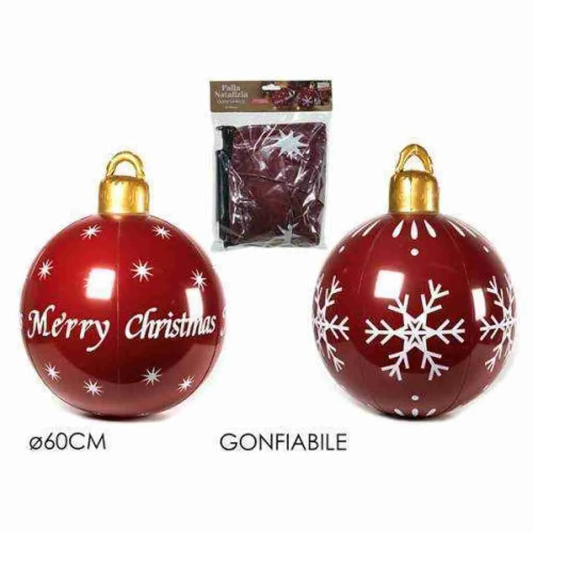 christmas palla di natale gonfiabile 60 cm rossa conf 2 pz ean 8015361414399
