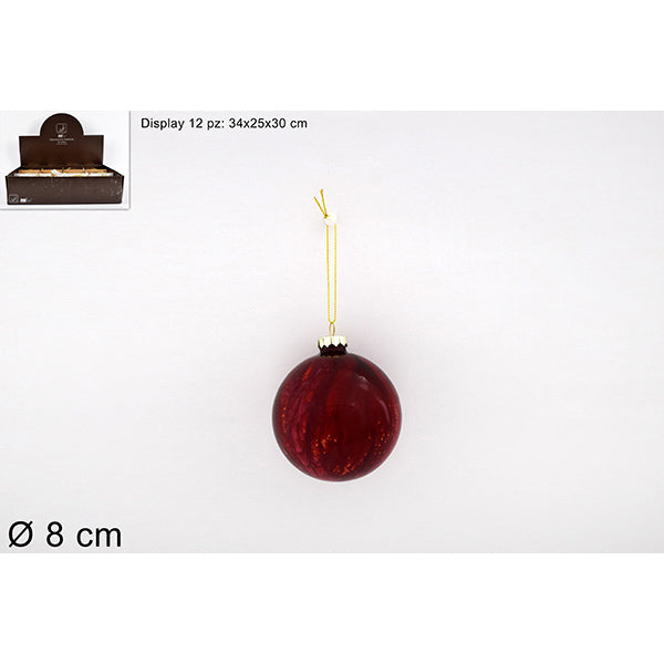 christmas palla di natale vetro 8cm marmorizzatarossa ean 8033113969461