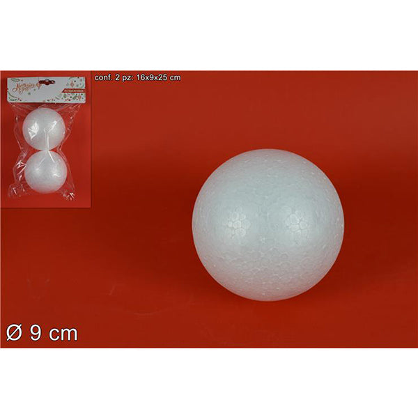 christmas palla polistirolo decorativa 2 pezzi 9 cm ean 8033113077470