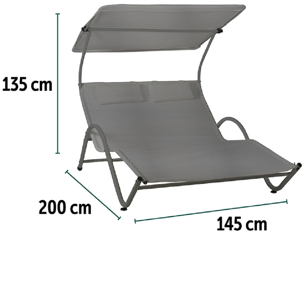 coveri lettino lounge 2 posti grigio 200x145x135 cm ean 8024972151357