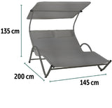 coveri lettino lounge 2 posti grigio 200x145x135 cm ean 8024972151357