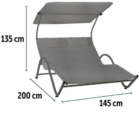 coveri lettino lounge 2 posti grigio 200x145x135 cm ean 8024972151357