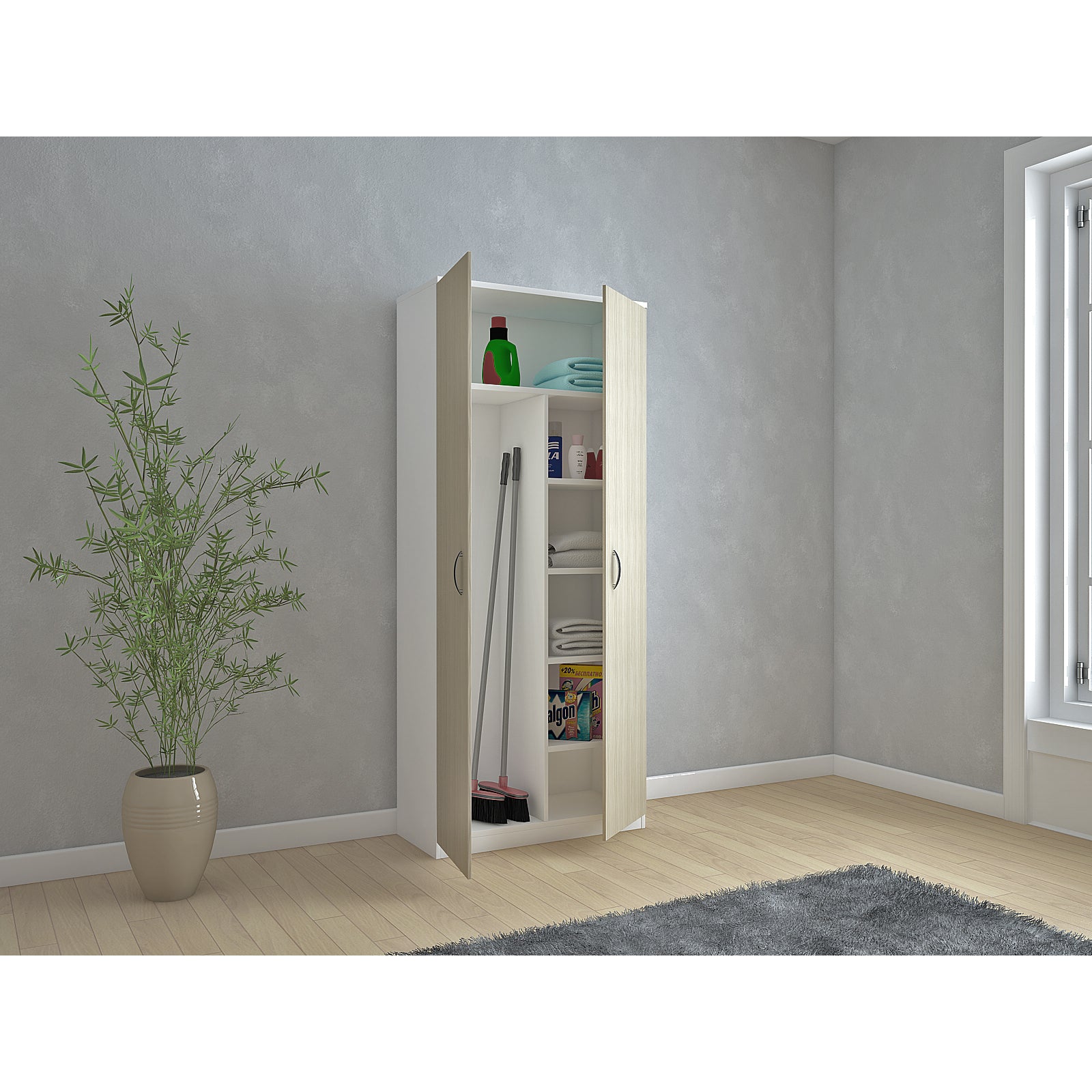 VCM VANDOL II Armadietto a Scope, Legno, faggio, 218 x 70 VCM VANDOL II Armadietto a Scope, Legno, faggio, 218 x 70