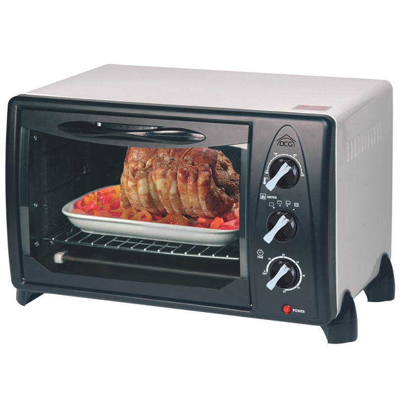 Forno Elettrico Ventilato Family ENJOY Da 24 Litri - 1200W, Timer 60 Min, Termostato Fino A 230°C, Griglia E Leccarda Incluse