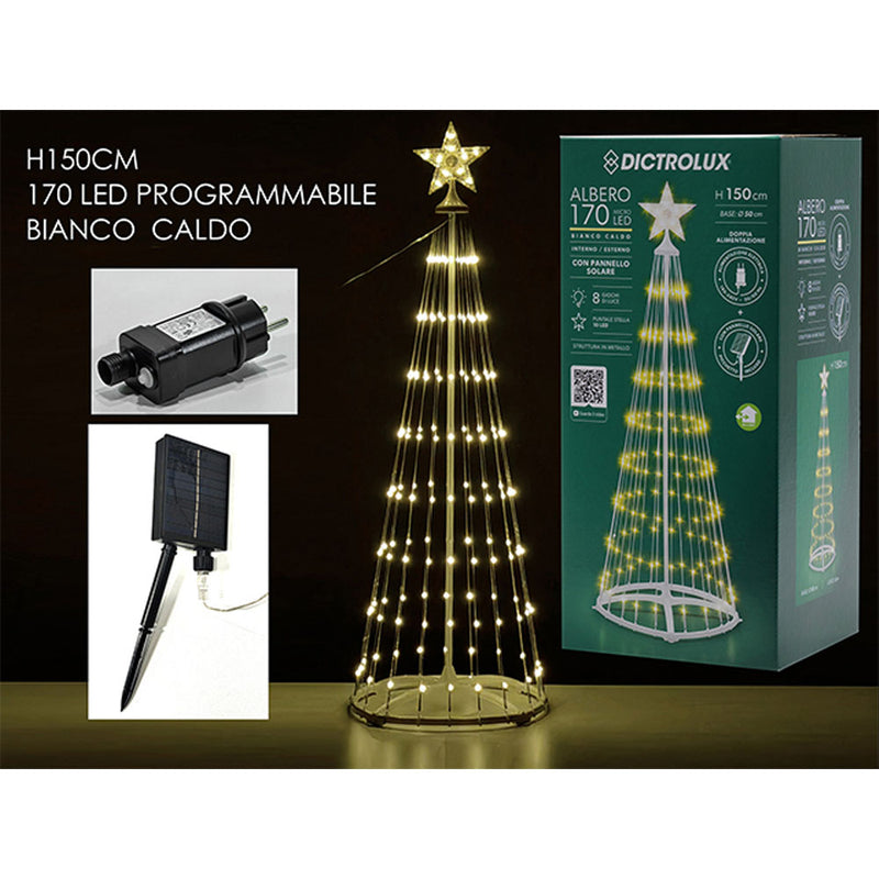 dictro lux albero luminoso 170 led programmabili h150cm ean 8015361527662