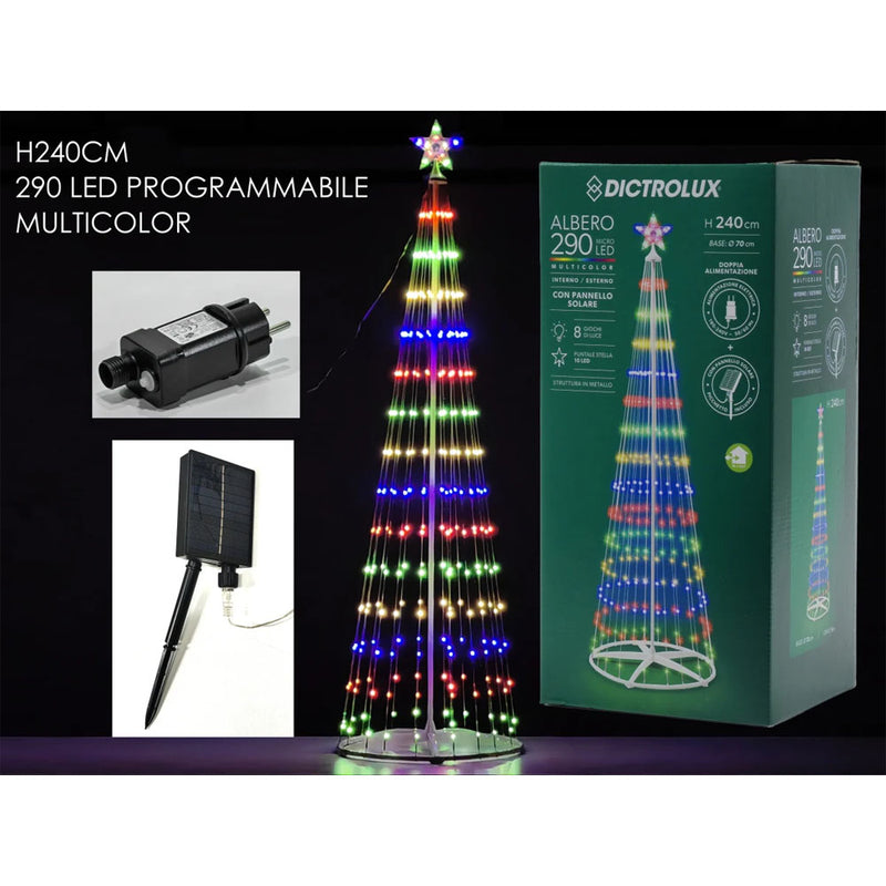 dictro lux albero luminoso 290 led programmabili h240cm ean 8015361527808