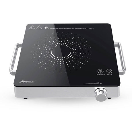 diplomat fornello in vetroceramica 2000w inox 1008800 ean 3800139221706