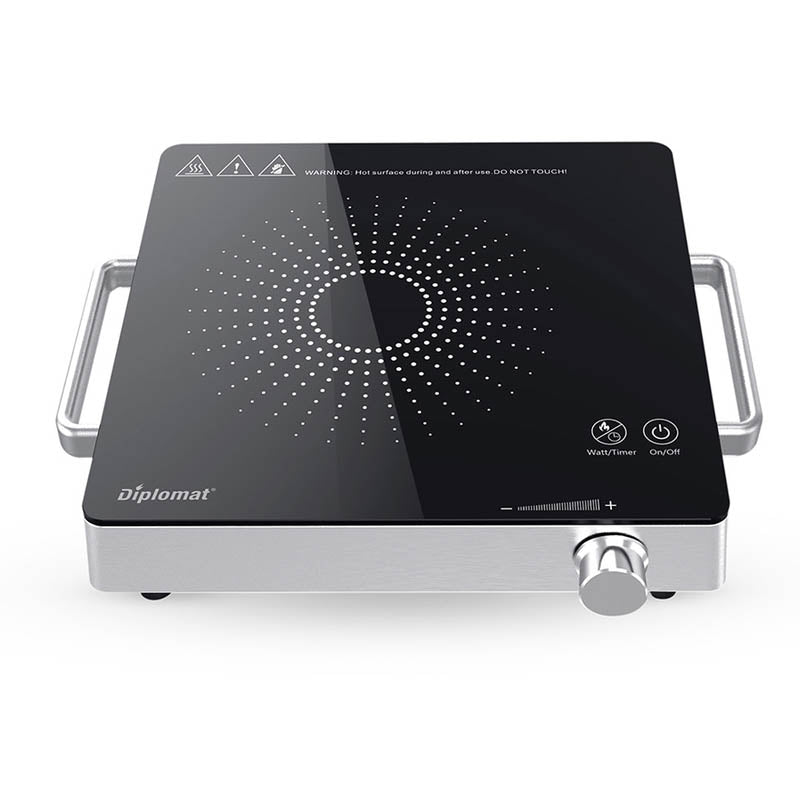 diplomat fornello in vetroceramica 2000w inox 1008800 ean 3800139221706