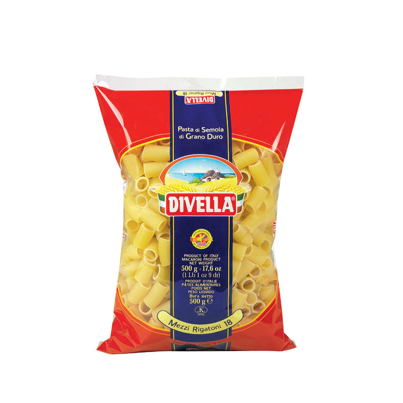immagine-1-divella-pasta-500-gr-mezzi-rigatoni-n-18-divella-ean-8005121000184