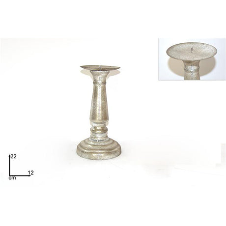 immagine-1-due-esse-christmas-candeliere-in-metallo-22cm-silver-antichizzato-ean-8033113002700