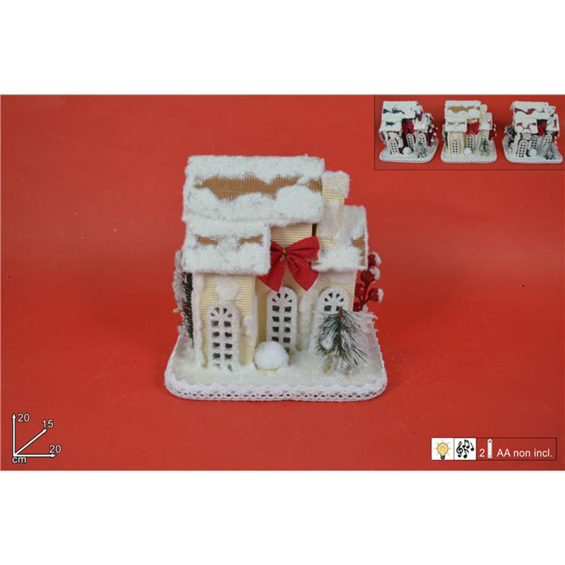 immagine-1-due-esse-christmas-casetta-innevata-con-luci-e-suoni-20cm-assortita-ean-8033113791758