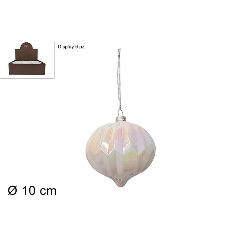 due esse christmas palla vetro a goccia 10 cm rainbow ean 8053482252841