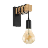 immagine-1-eglo-applique-townshend-nero-marrone-ean-9002759329174