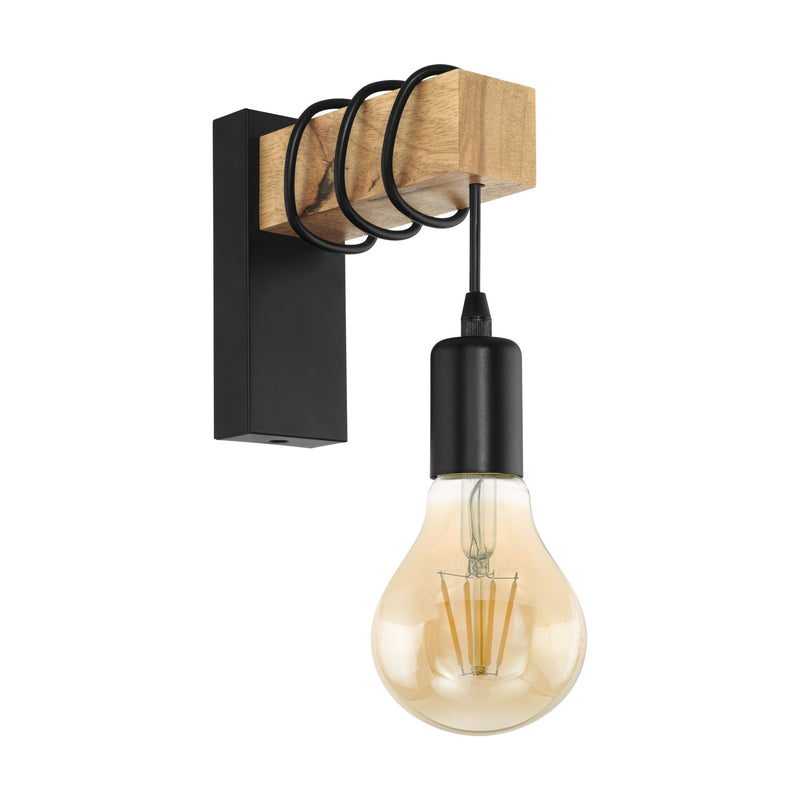 immagine-1-eglo-applique-townshend-nero-marrone-ean-9002759329174