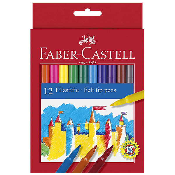 Faber-Castell School 205032: Astuccio Con 12 Pennarelli A Cera E 10 Pennarelli A Doppia Punta - Kit Scolastico Completo - 2