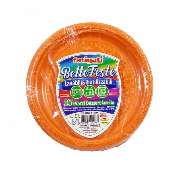 fatigati piatti dessert 25pz d17 arancio 6gr ean 8058951021522