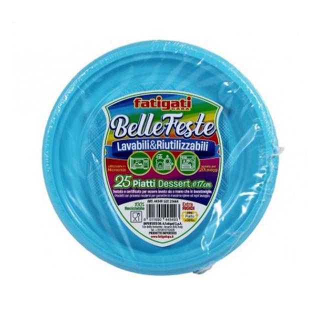 fatigati piatti dessert 25pz d17 celeste 6gr ean 8011690445493