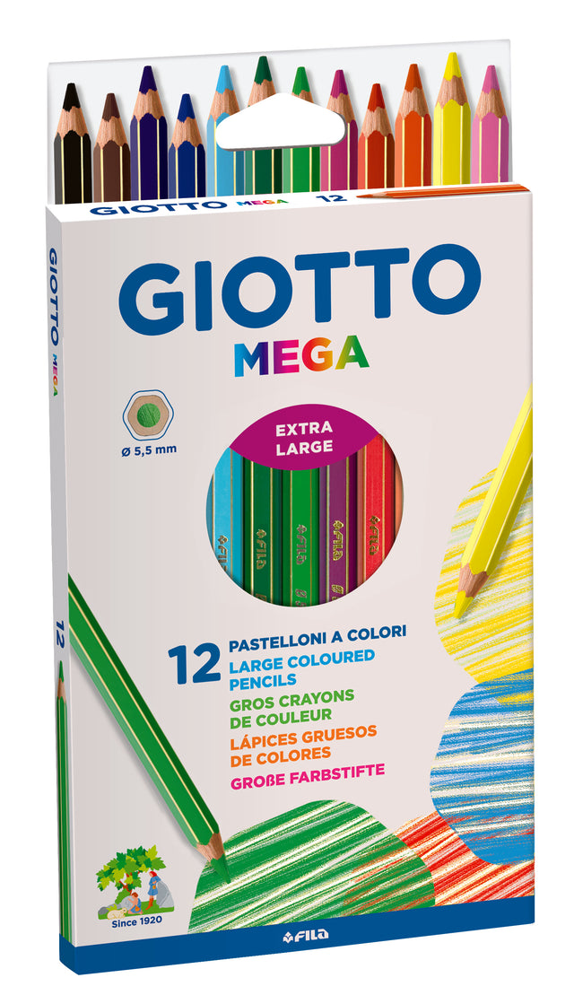fila pastelli giotto mega 12 pz ean 8000825225109