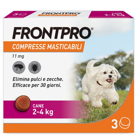 frontline antiparassitario frontline frontpro cani 2 4 kg 3 compresse ean 4064951003752