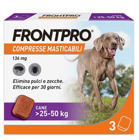 frontline antiparassitario frontline frontpro cani 25 50 kg 3 compresse ean 4064951003738