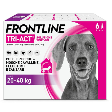 frontline antiparassitario frontline tri act spot on cani 20 40 kg 3 pipette ean 3661103046042