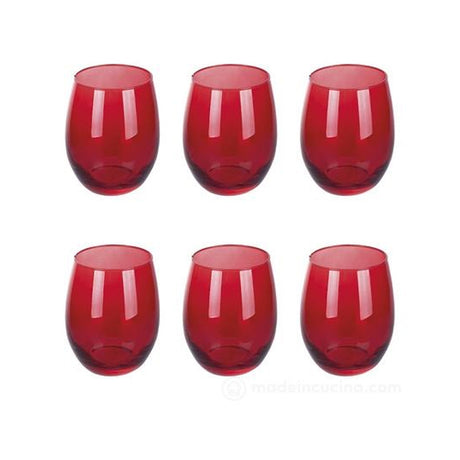 galileo casa bicchieri luce sibilla 6 pezzi 610ml rosso ean 8056159196905