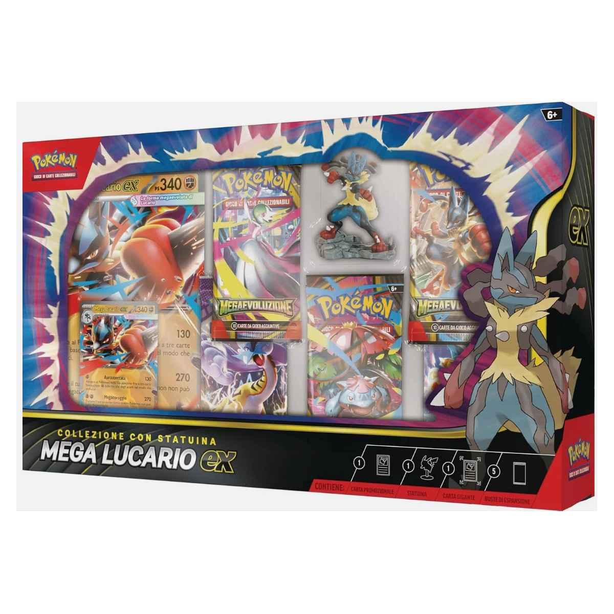 gamevision pokemon collezione con statuina mega lucario ean 0196214117013
