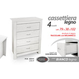 gicos cassettiera legno 4 cassetti bianca 79x38x102 cm ean 8025569853074