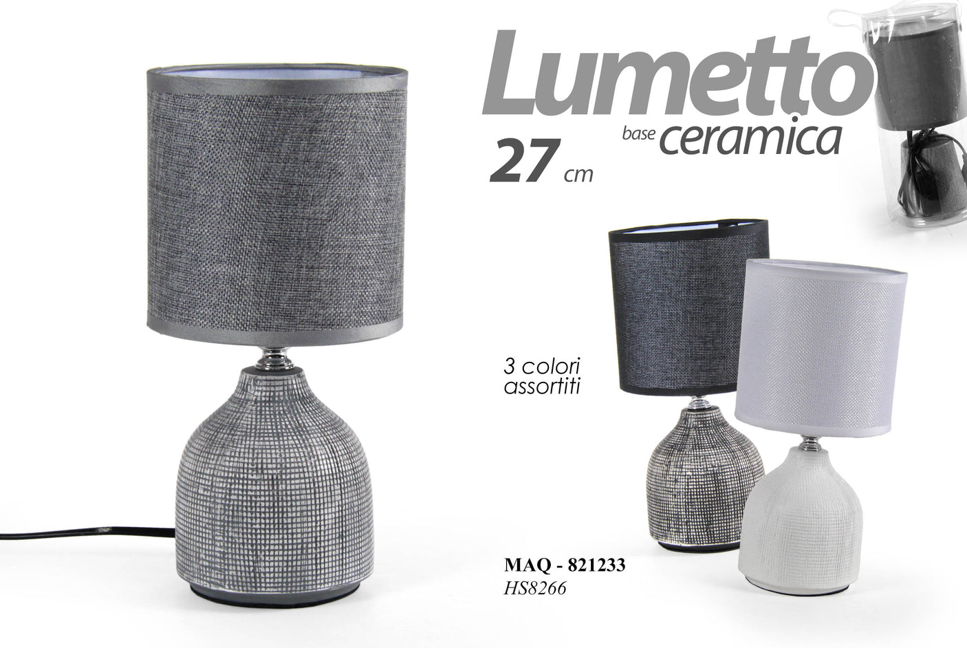 gicos lampada abat jour in ceramica 27cm colori assortit ean 8025569821233