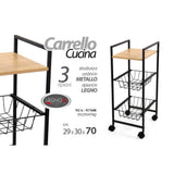 gicos nua carrello cucina 3 ripiani 29x30x70 cm ean 8025569917608