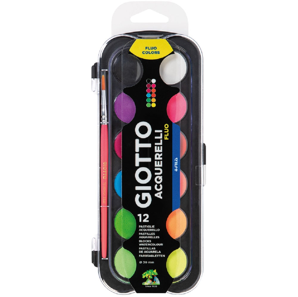 giotto acquerelli giotto fluo astuccio 12 colori ean 8000825056123