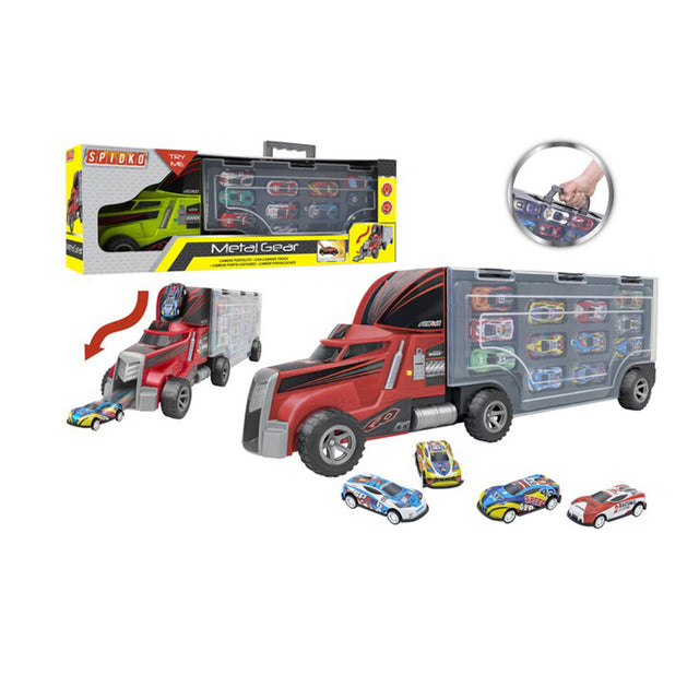 globo camion portauto con 12 auto in metallo colori ass ean 8014966425045