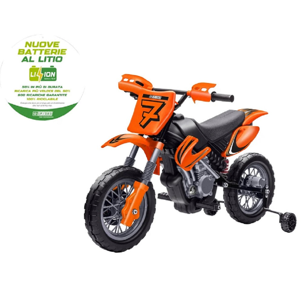 globo moto cross elettrica 12v batteria a litio arancione ean 8014966429203