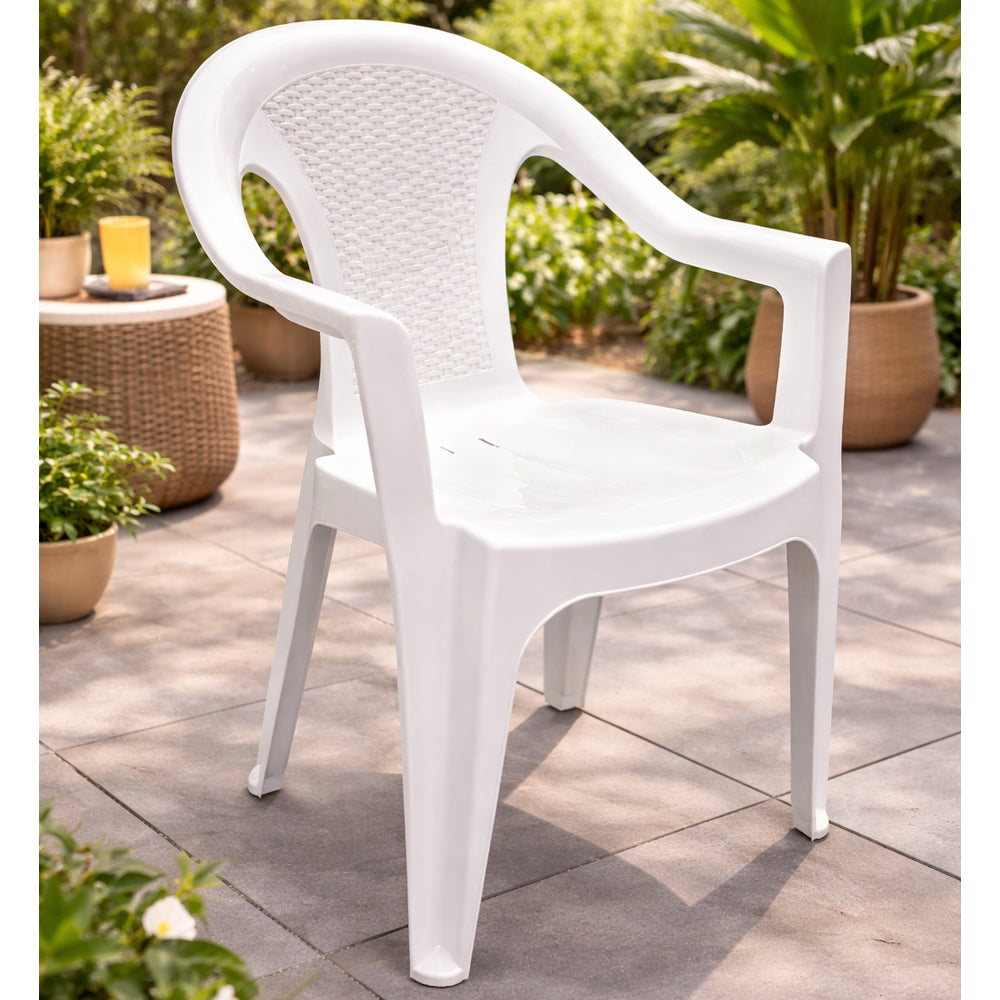 grand soleil sedia con braccioli tressi effetto rattan colore bianco ean 8005465965521