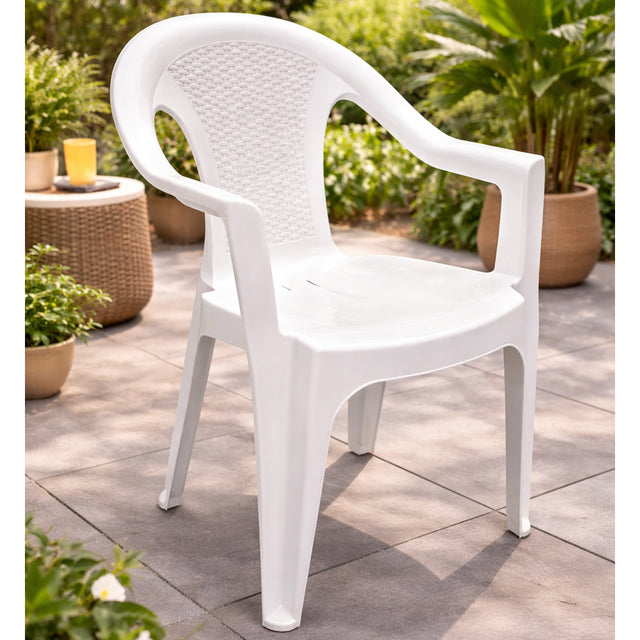 grand soleil sedia con braccioli tressi effetto rattan colore bianco ean 8005465965521