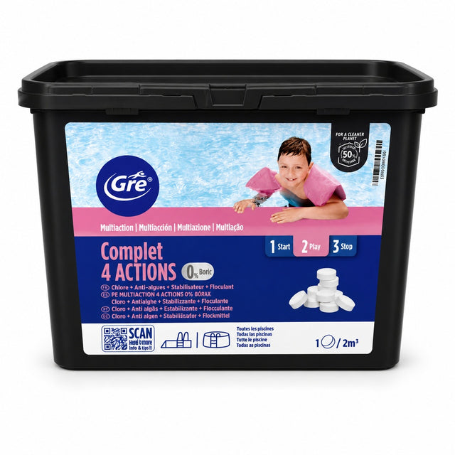 gre cloro 4 azioni zero borico 1 kg pastiglie da 20 gr ean 8412081288284