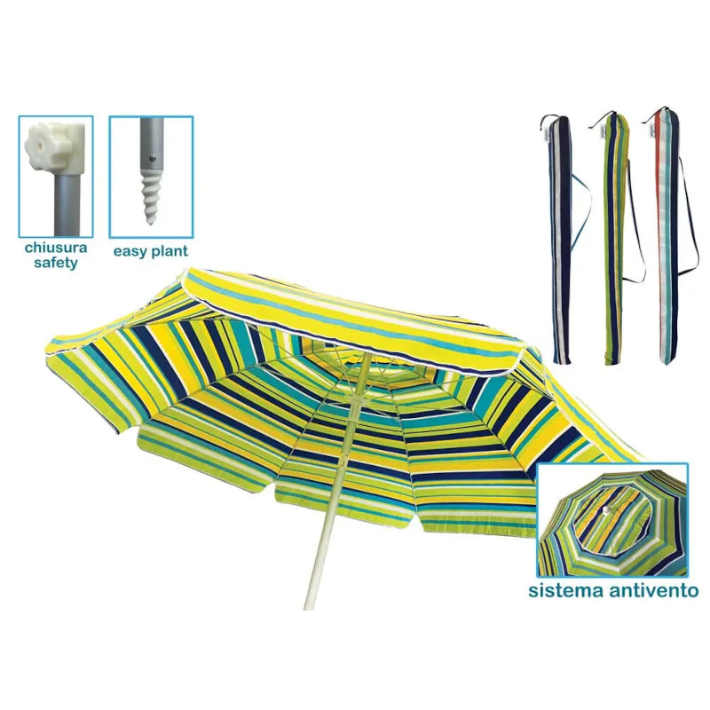 idea pioggia srl ombrellone da spiaggia 220 cm 8 stecche assortito ean 8057093014324