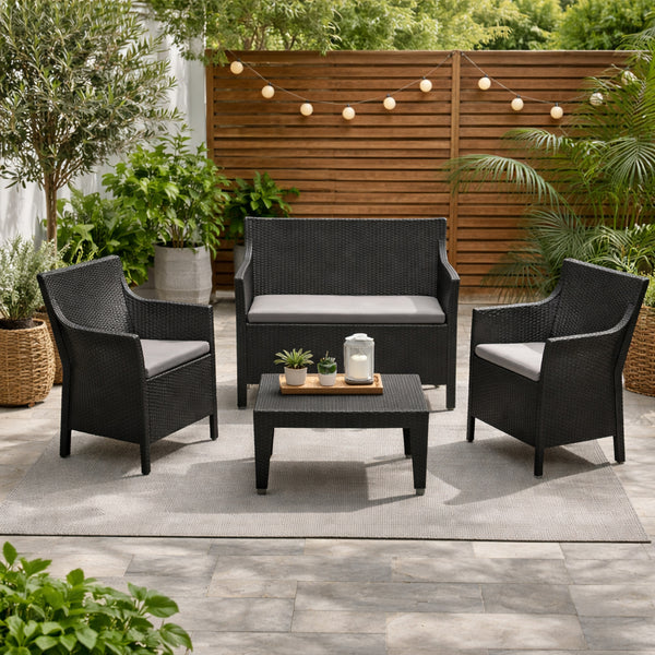 SET SALOTTO OLIVO ANTRACITE CON CUSCINI