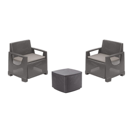 ipae progarden set sorrento rattan antracite 3 pezzi ean 8009271032408