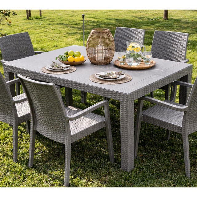 ipae progarden tavolo urano 140x80 rattan tortora ean 8008651126430