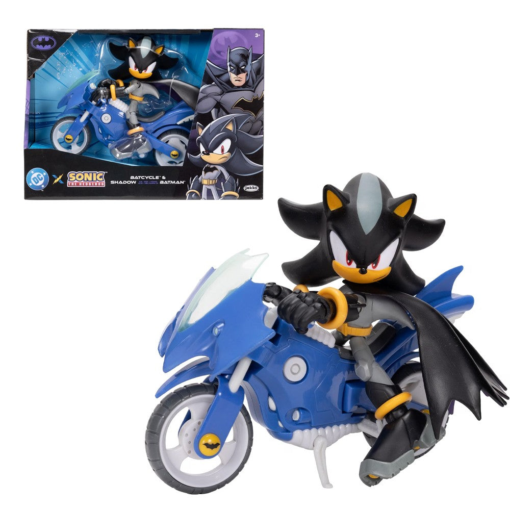 jakks dc x sonic shadow nei panni di batman con batcycle ean 0192995433694