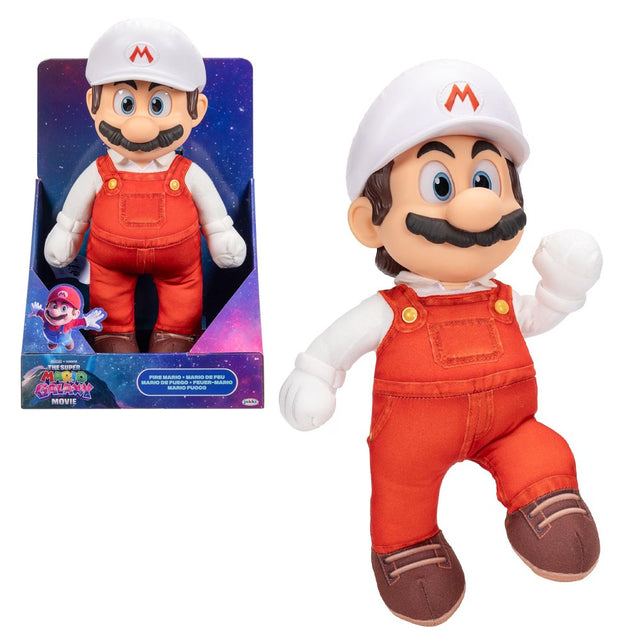 jakks super mario il peluche posabile fire mario di galaxy ean 0192995432369