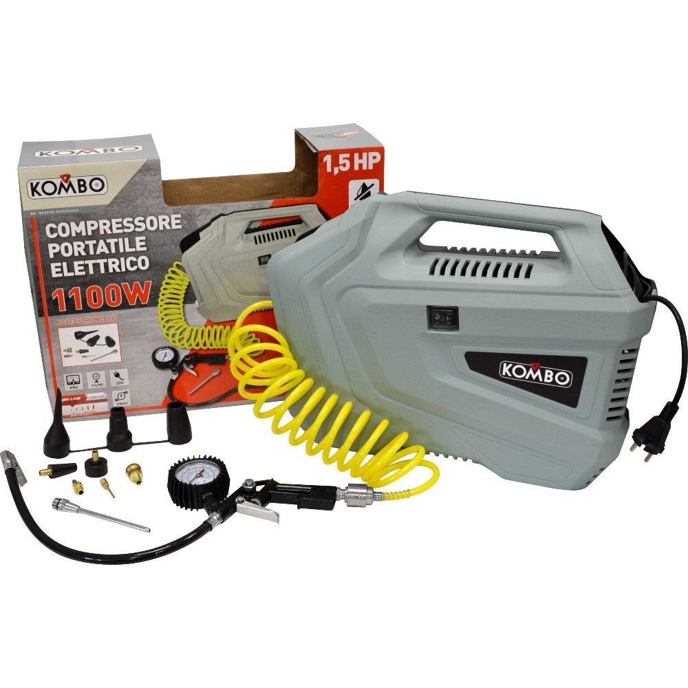 kombo compressore elettrico portatile 1100w 220v ean 8055384197688