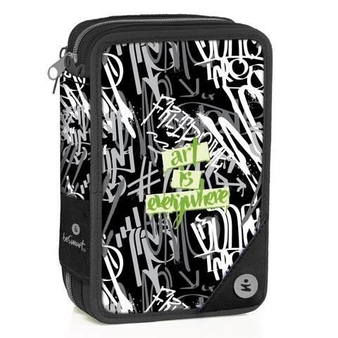 linea scuola astuccio a 3 zip premium tag nero be smart ean 8023650078344