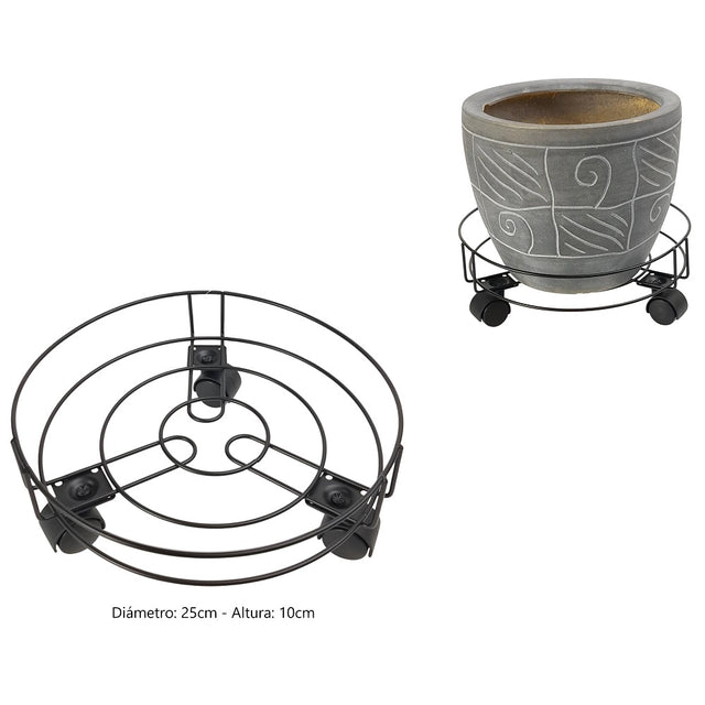 linea vasi supporto in metallo con ruote 25x10 cm ean 8401861240024