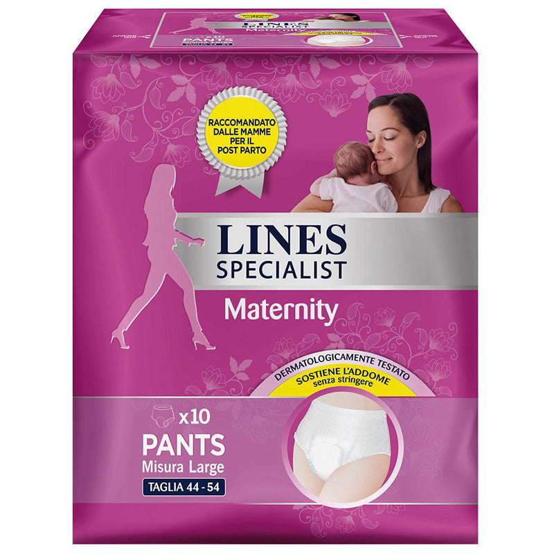 immagine-1-lines-assorbenti-10-pz-maternity-large-specialist-lines-ean-8001480500716